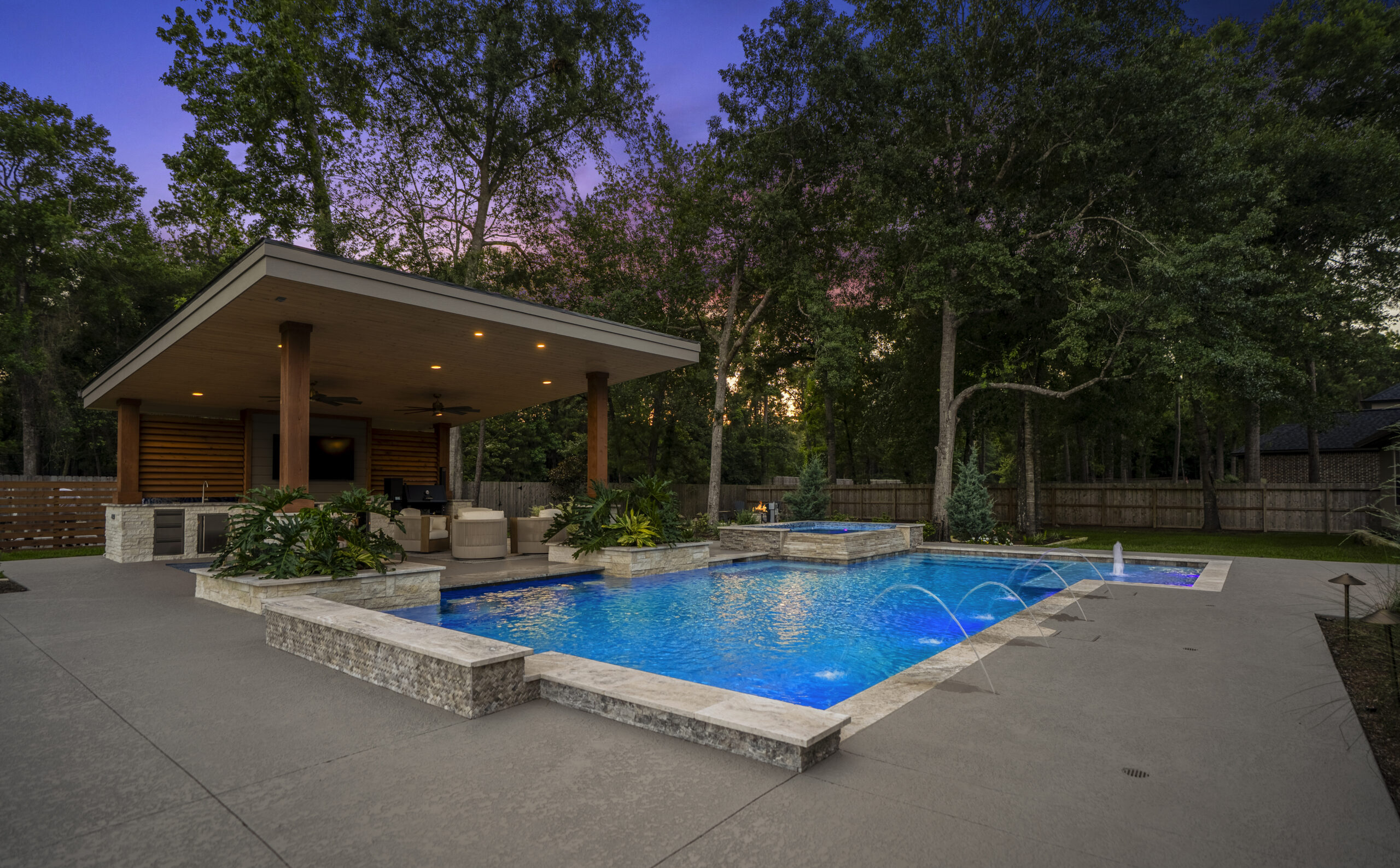 Custom Pool & Estate Outdoor Living Benders Landing Estates - Montgomery County, TX | Lagniappe Pools